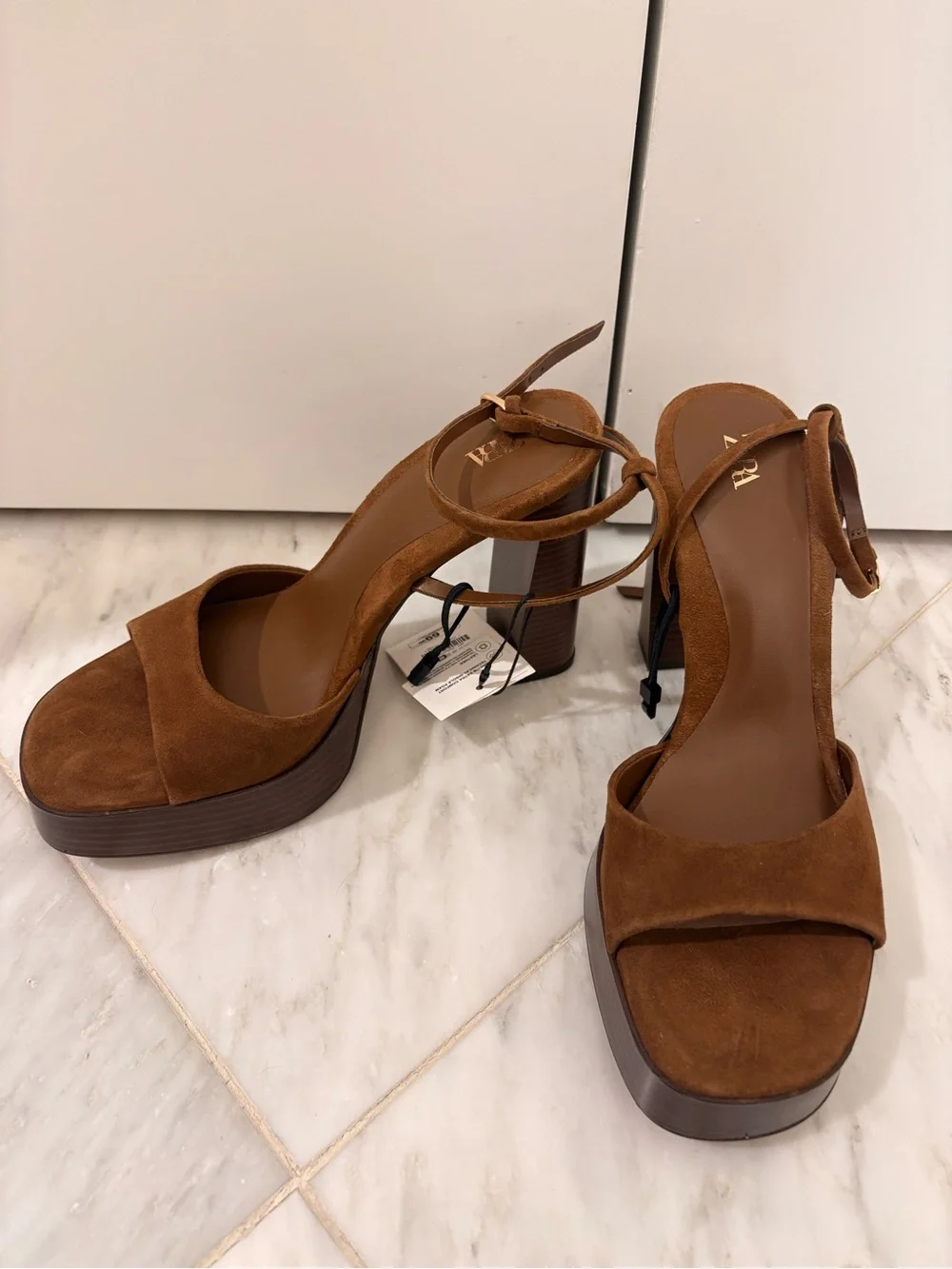 Zara Suede Platform Heels